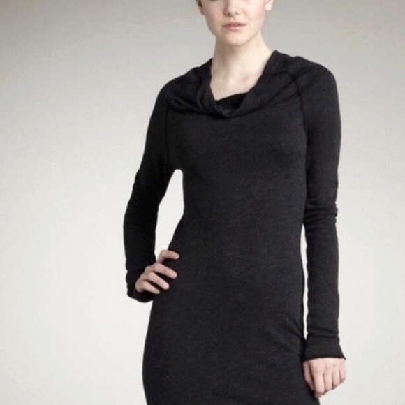 JAMES PERSE Cowl Neck Sweater Dress, Dark Gray - Picture 2 of 8